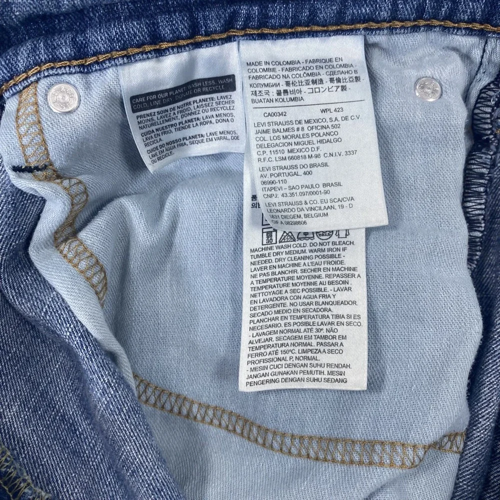 Levi 514 Straight Fit Jeans Mens 36x30 Blue Medium Wash Distressed Denim